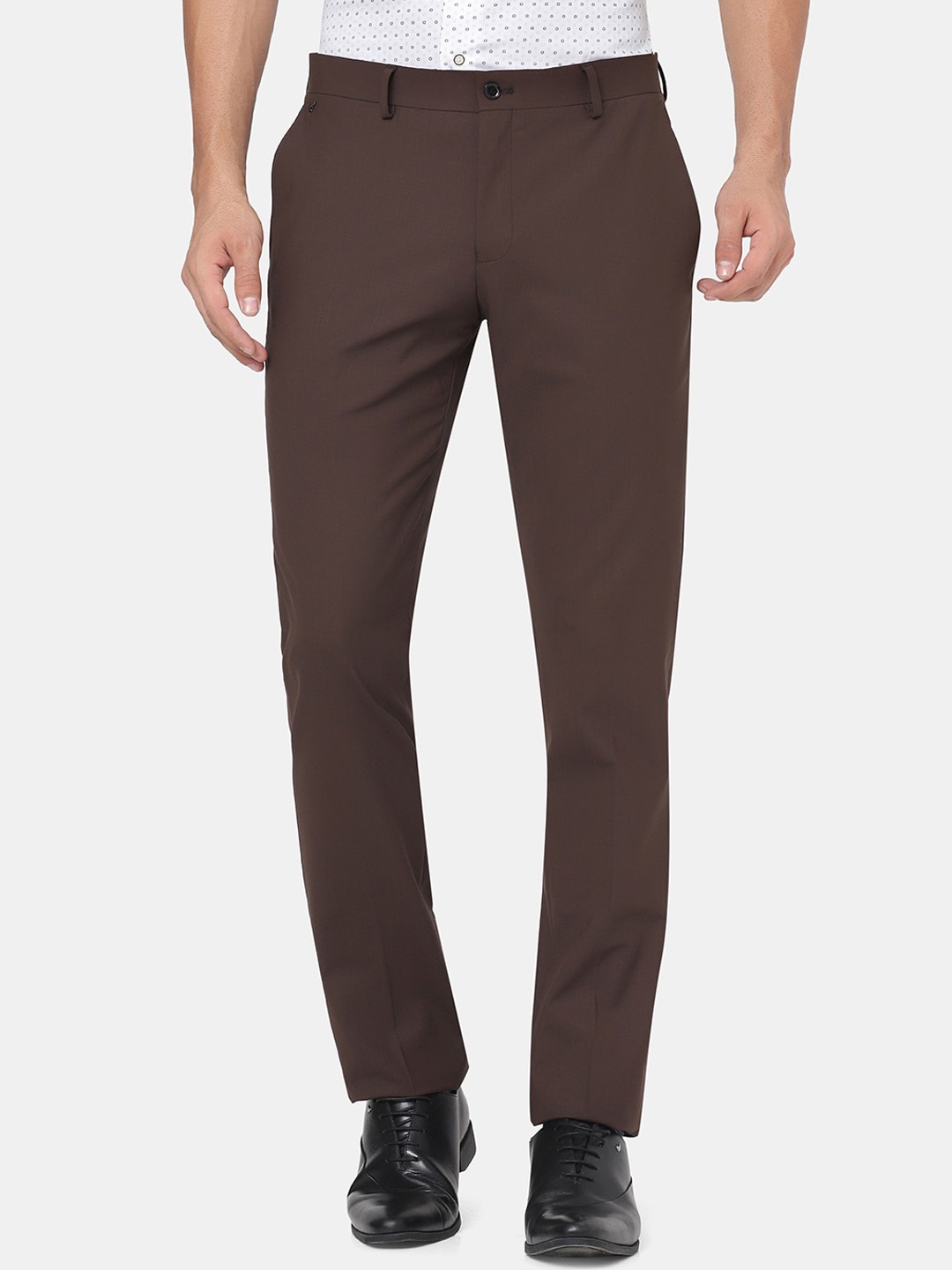 

Blackberrys Men Brown Slim Fit Low-Rise Trousers