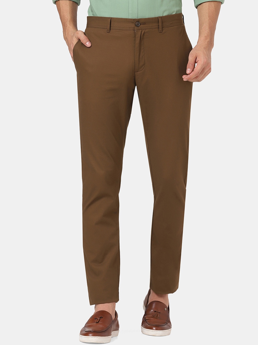 

Blackberrys Men Brown Slim Fit Low-Rise Trousers