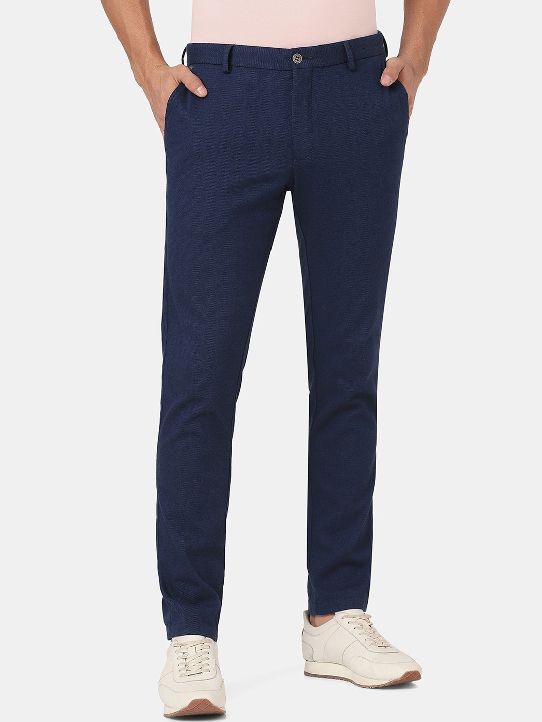 

Blackberrys Men Blue Skinny Fit Low-Rise Trousers