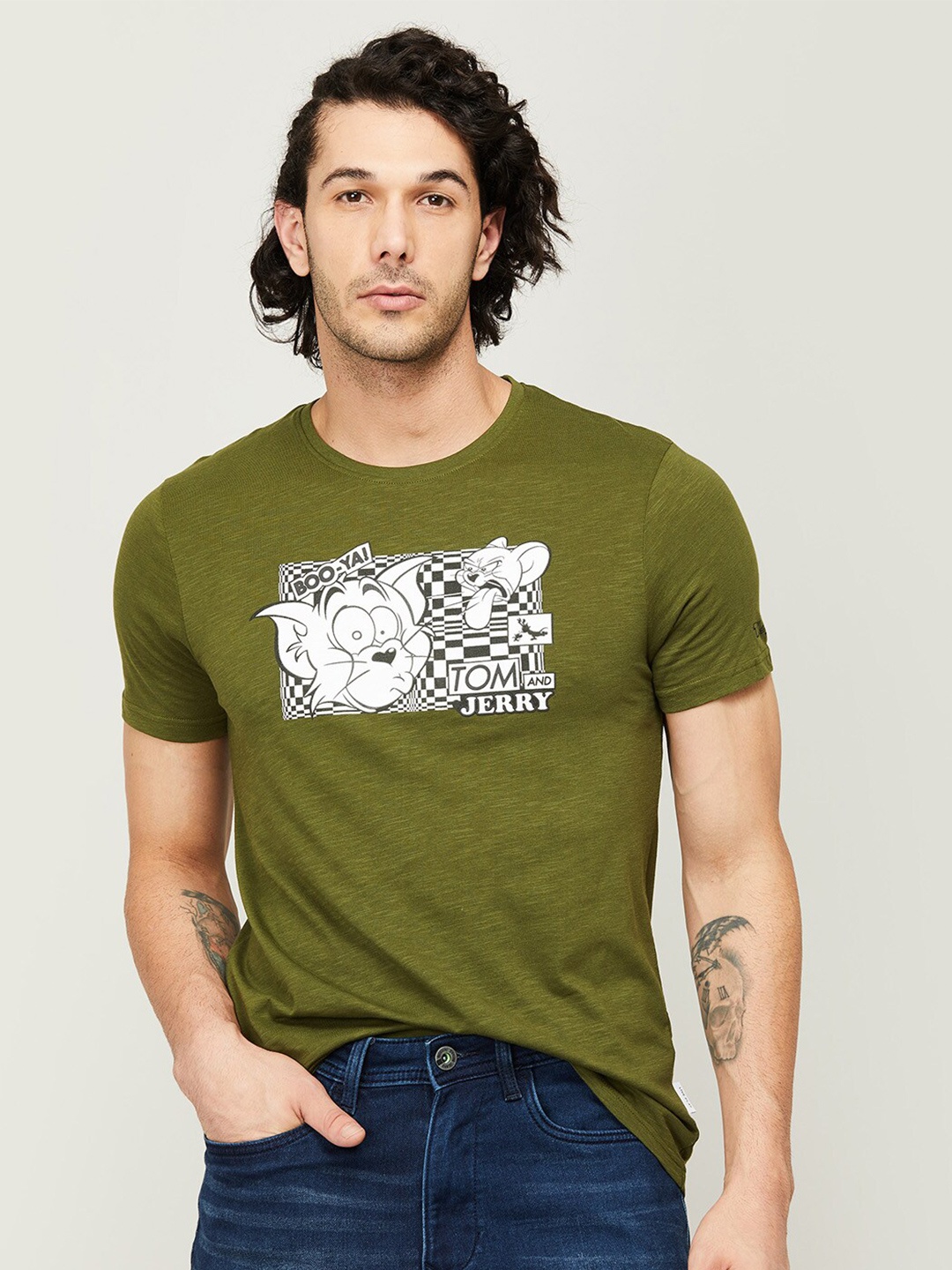 

Fame Forever by Lifestyle Men Olive Green Printed T-shirt