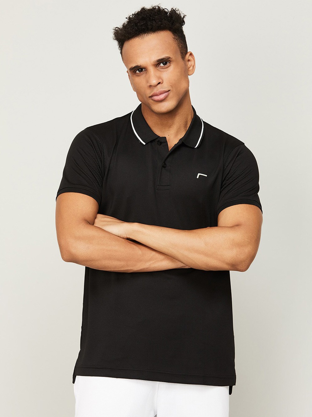 

Fame Forever by Lifestyle Men Black Polo Collar T-shirt