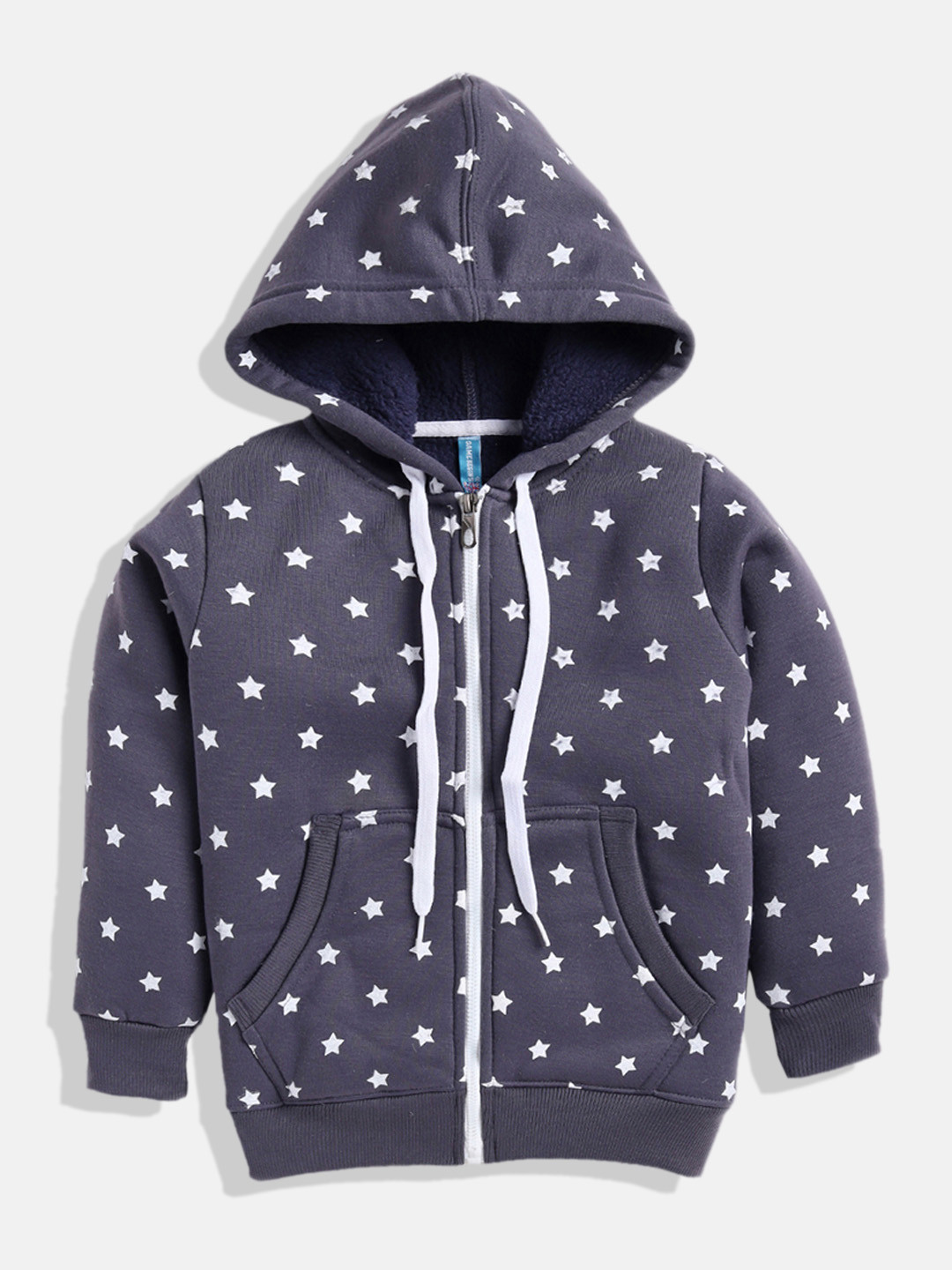 

GAME BEGINS Boys Grey & White Pure Cotton Conversational Printed Hooded Sweatshirt