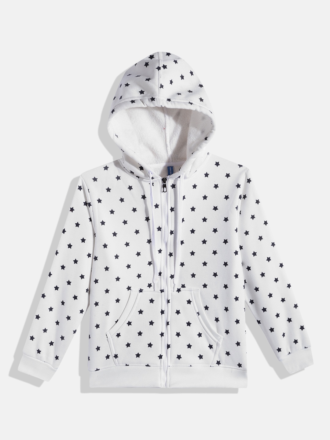 

GAME BEGINS Boys White & Black Pure Cotton Conversational Printed Hooded Sweatshirt