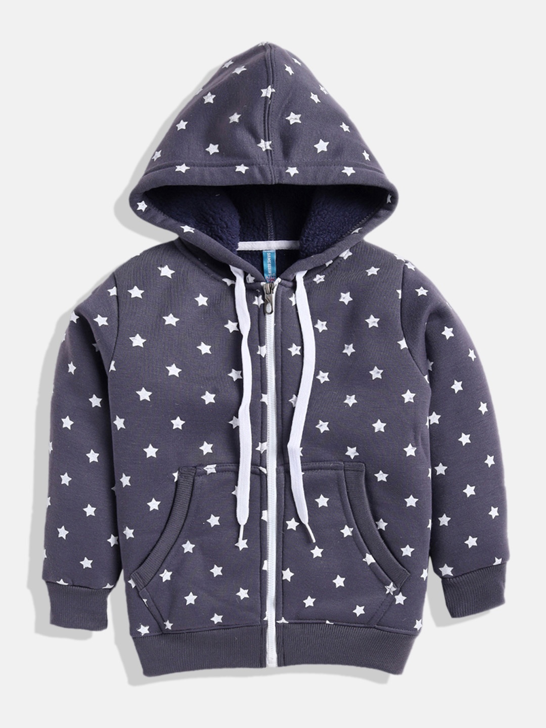 

GAME BEGINS Boys Grey Star Print Hooded Cotton Sweatshirt