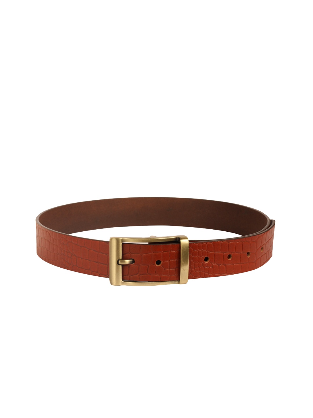 

Calvadoss Women Tan Textured Leather Belt