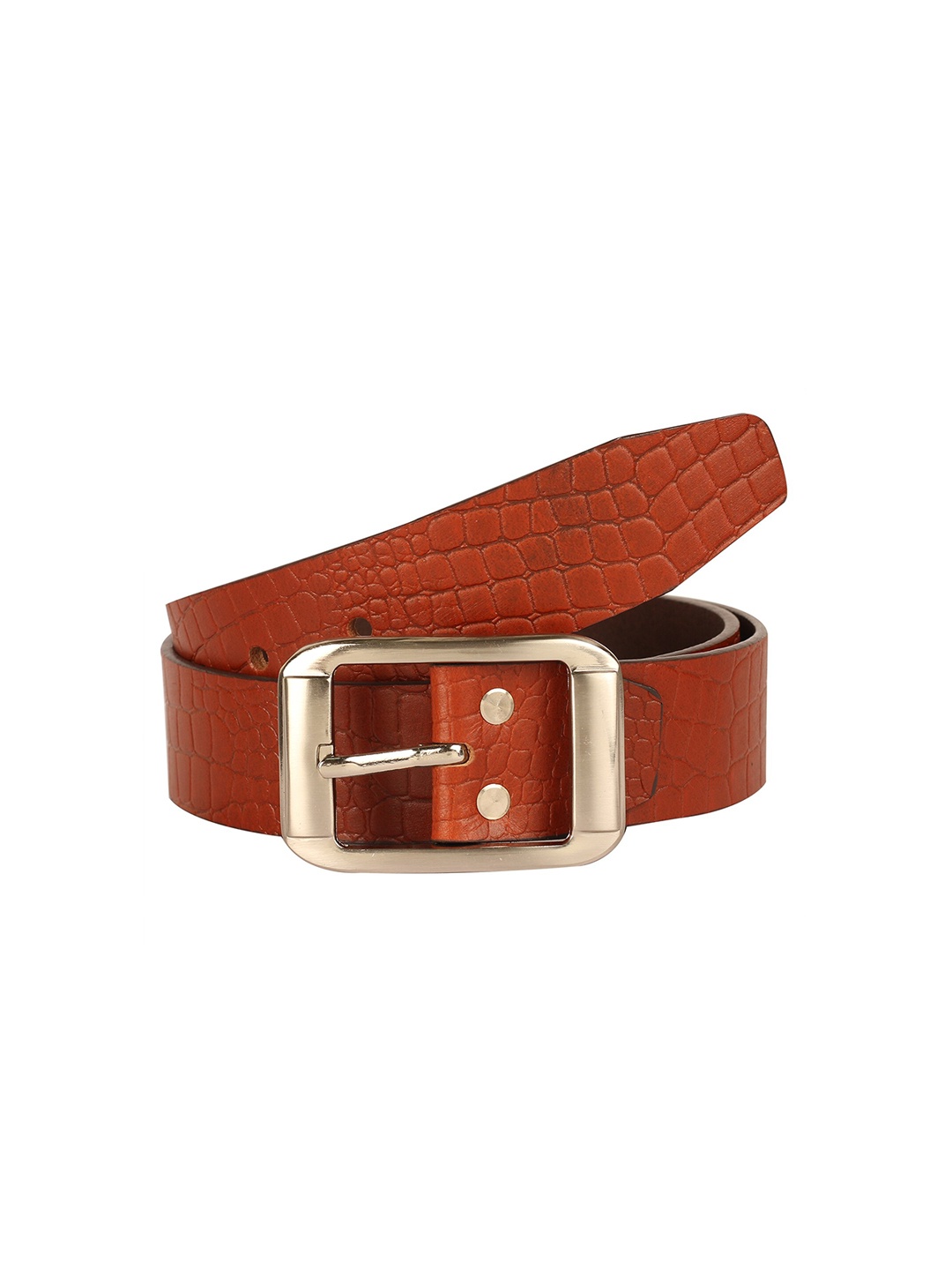 

Calvadoss Women Tan Textured Leather Belt