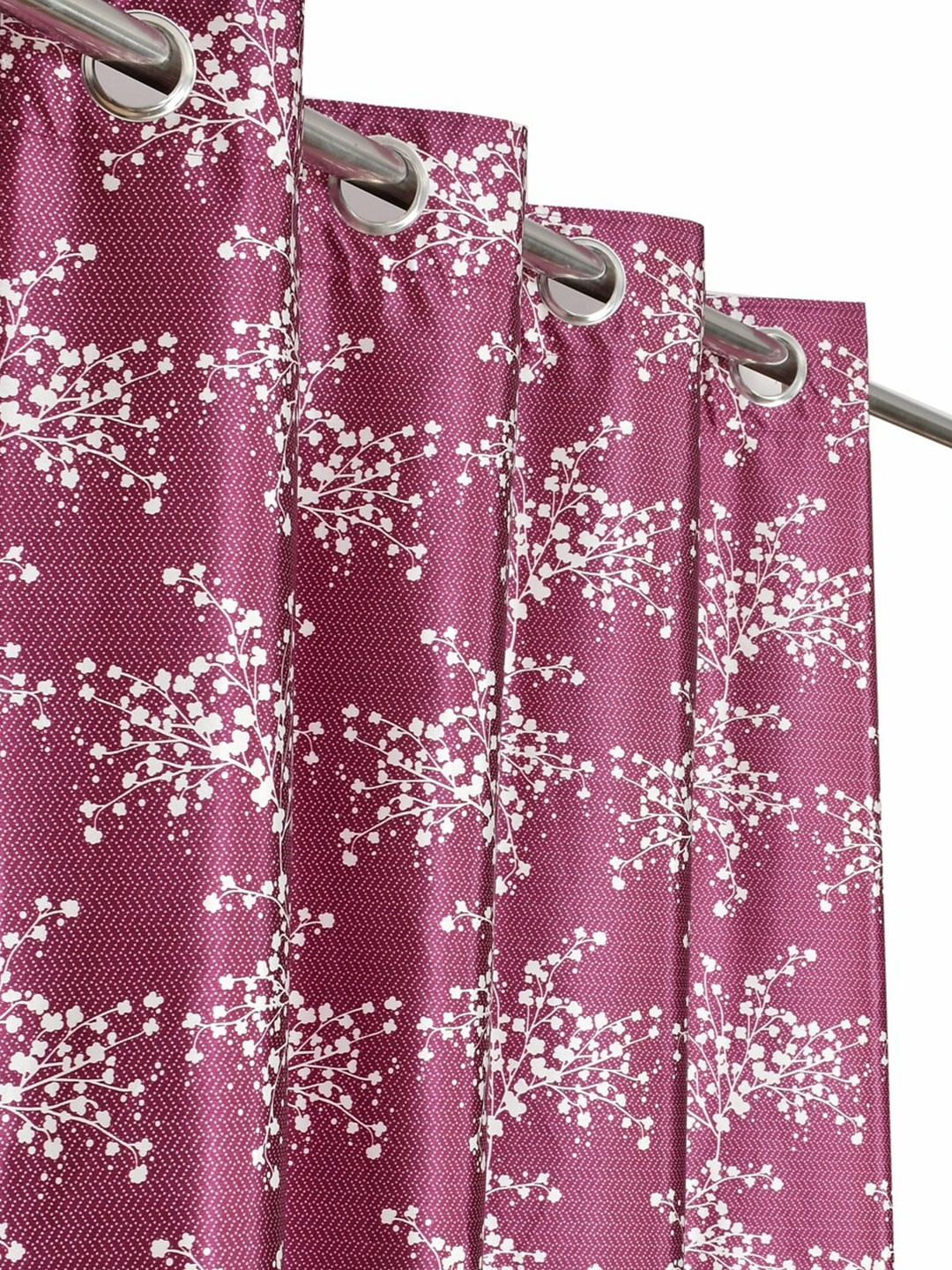 

MULTITEX Purple Set of 2 Floral Window Curtain