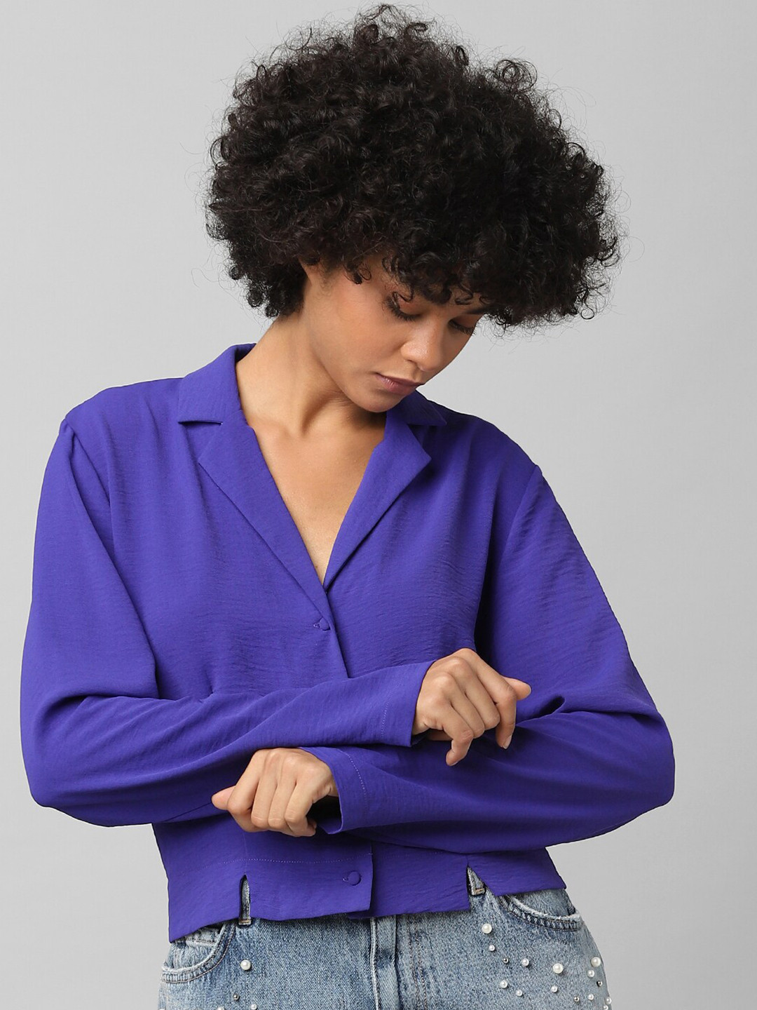 

ONLY Women Regular Fit Blue Casual Shirt