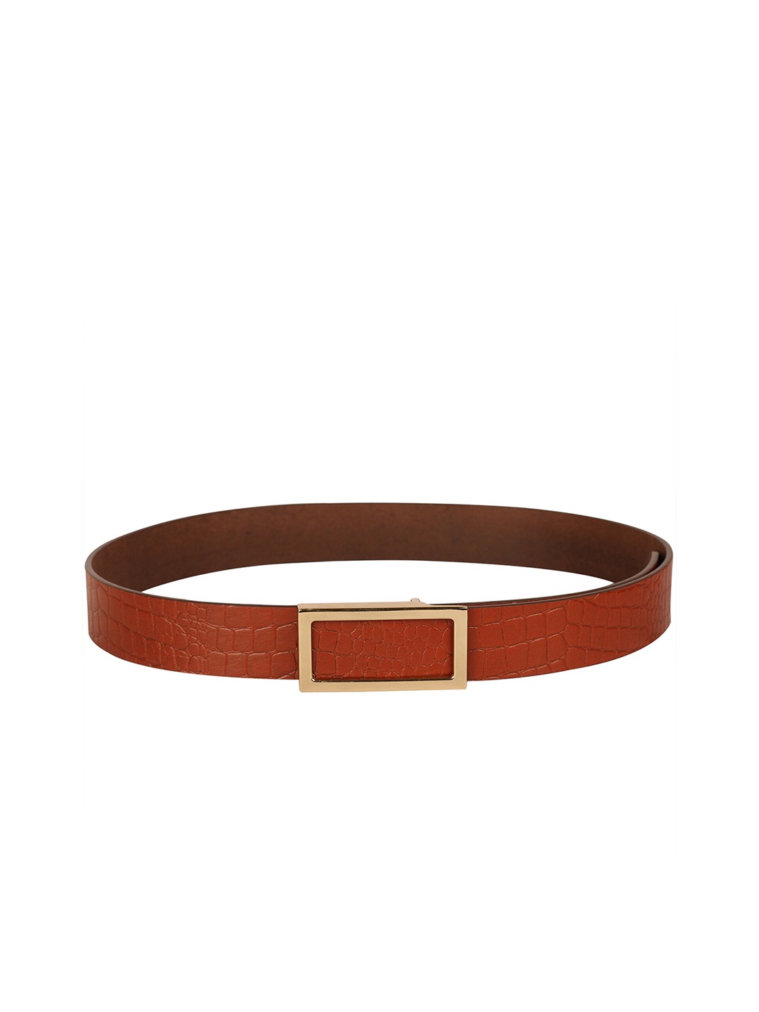 

Calvadoss Men Tan Textured Leather Belt