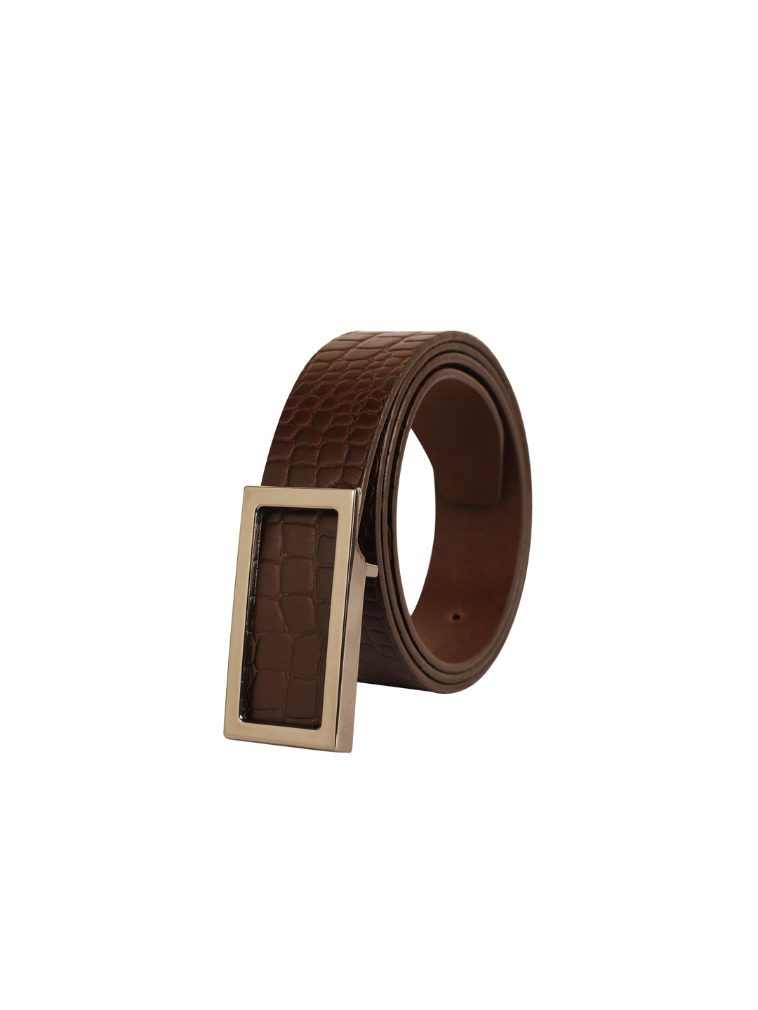 

Calvadoss Women Brown Textured Leather Belt