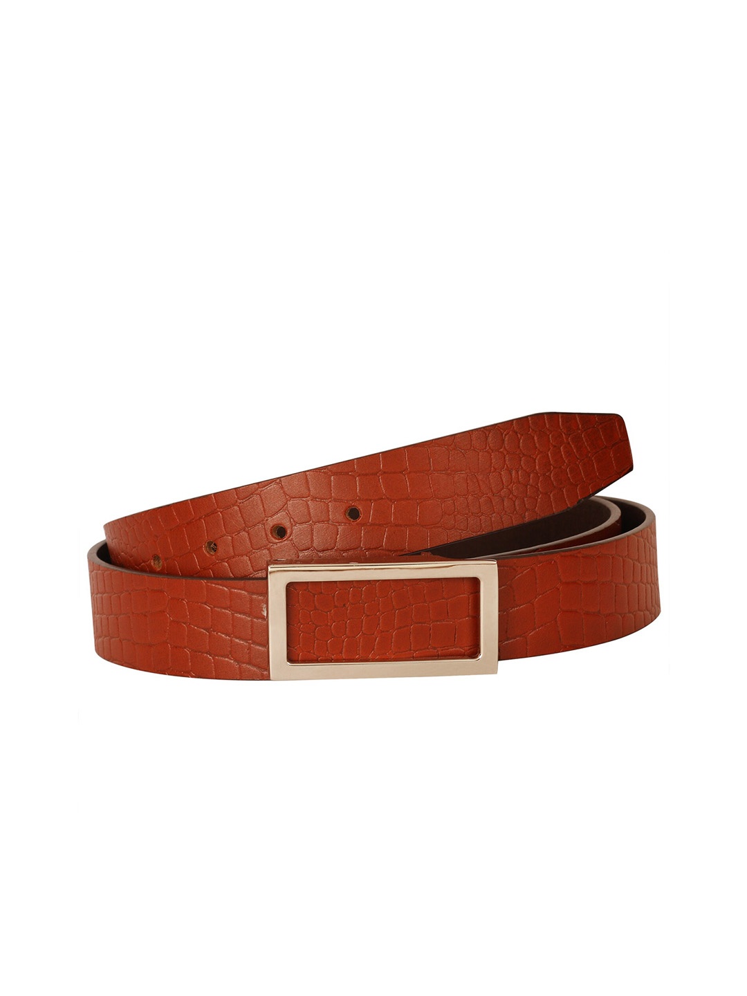 

Calvadoss Women Tan Textured Leather Belt
