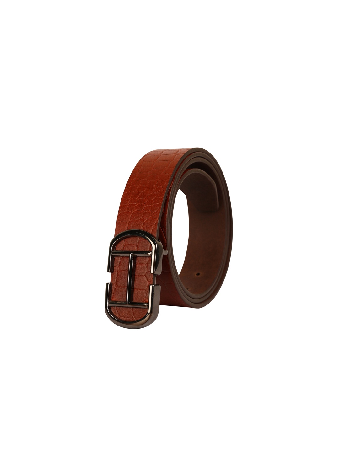 

Calvadoss Women Brown Textured Leather Belt