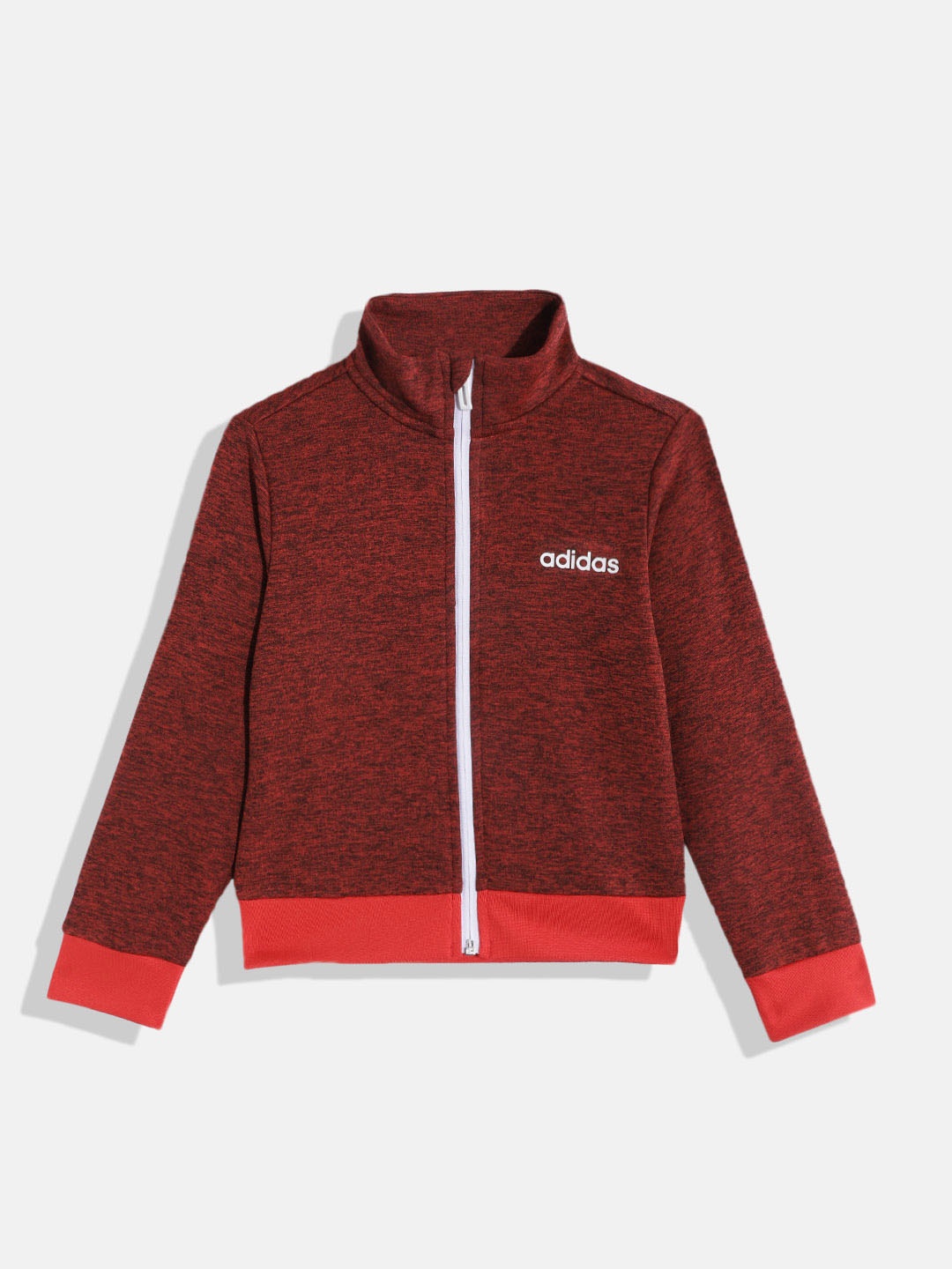 

ADIDAS Girls Maroon Mock Collar G Logo TTop Sweatshirt