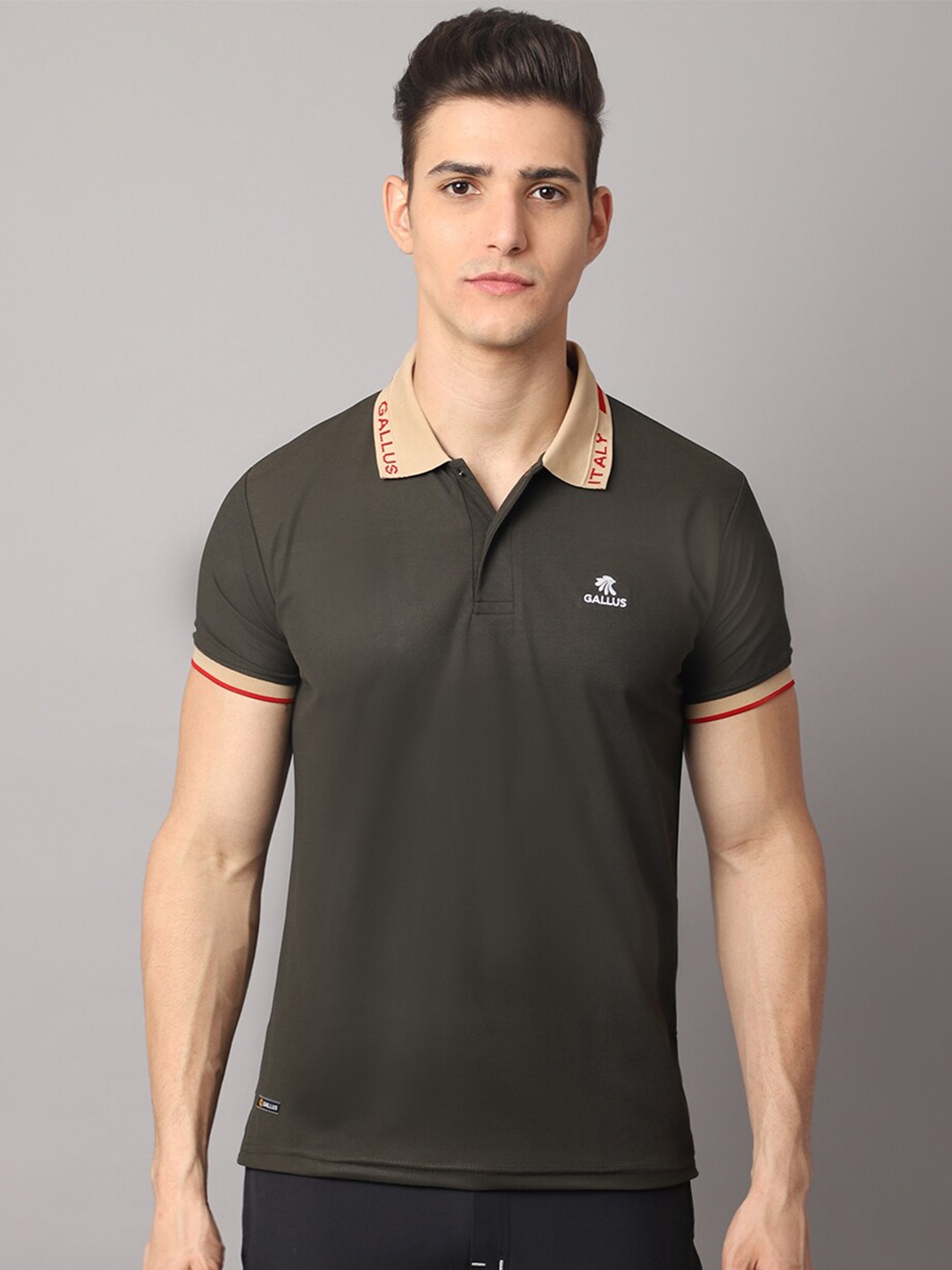 

Gallus Polo Collar Dri-FIT Slim Fit T-shirt, Olive