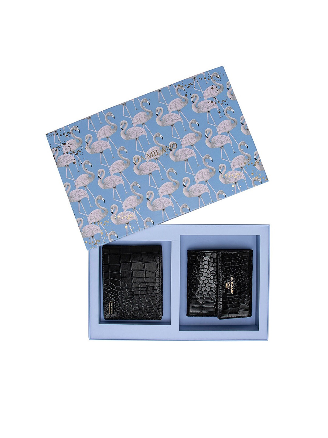 

Da Milano Black Brand Logo Textured Leather Accessory Gift Set