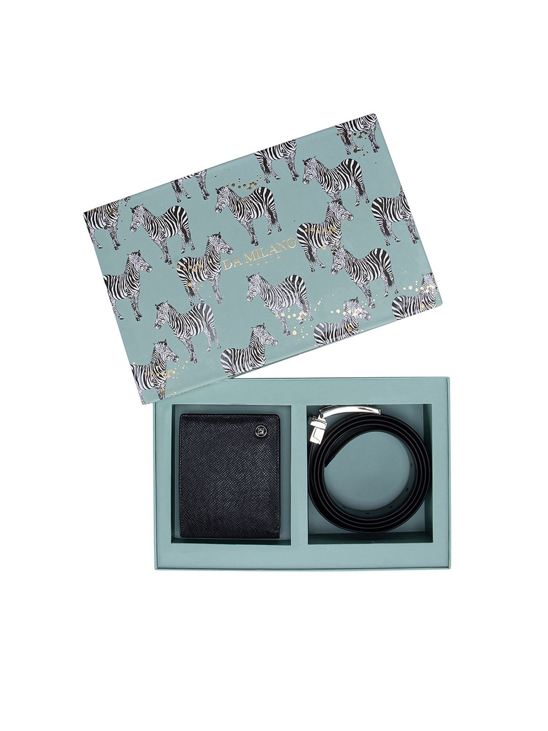 

Da Milano Men Black Textured Accessory Gift Set
