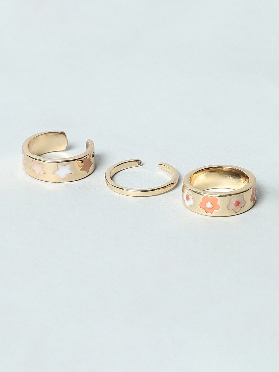 

ONLY Set Of 3 Gold-Toned Finger Ring