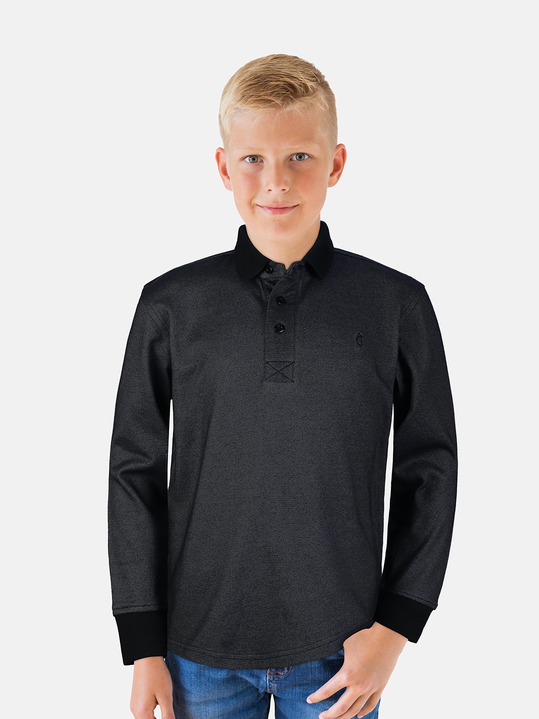 

Gini and Jony Boys Grey Mandarin Collar T-shirt