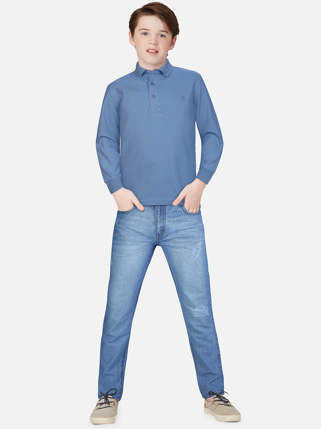 

Gini and Jony Boys Blue Polo Collar T-shirt