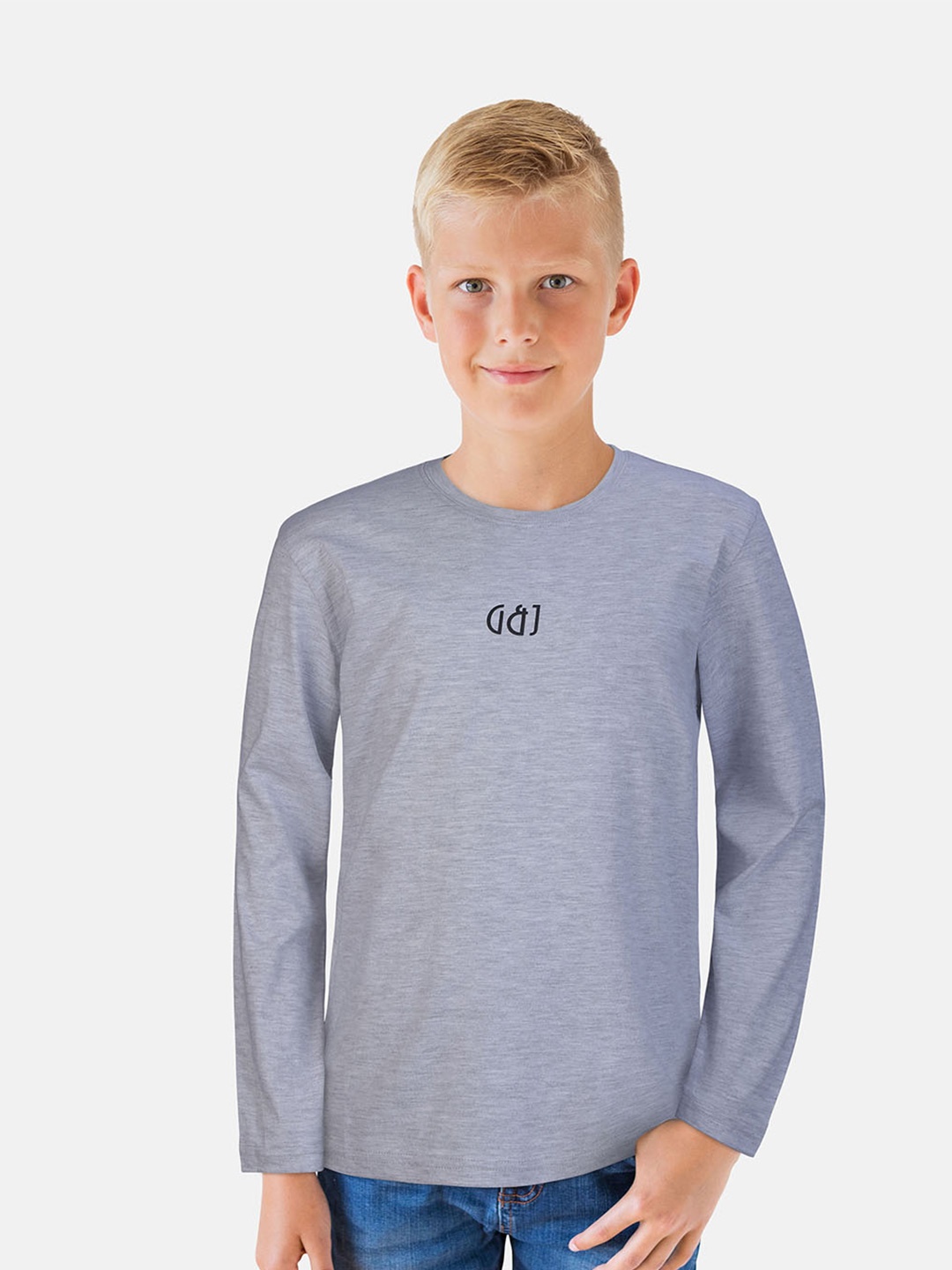 

Gini and Jony Boys Grey & Black Brand Logo T-shirt