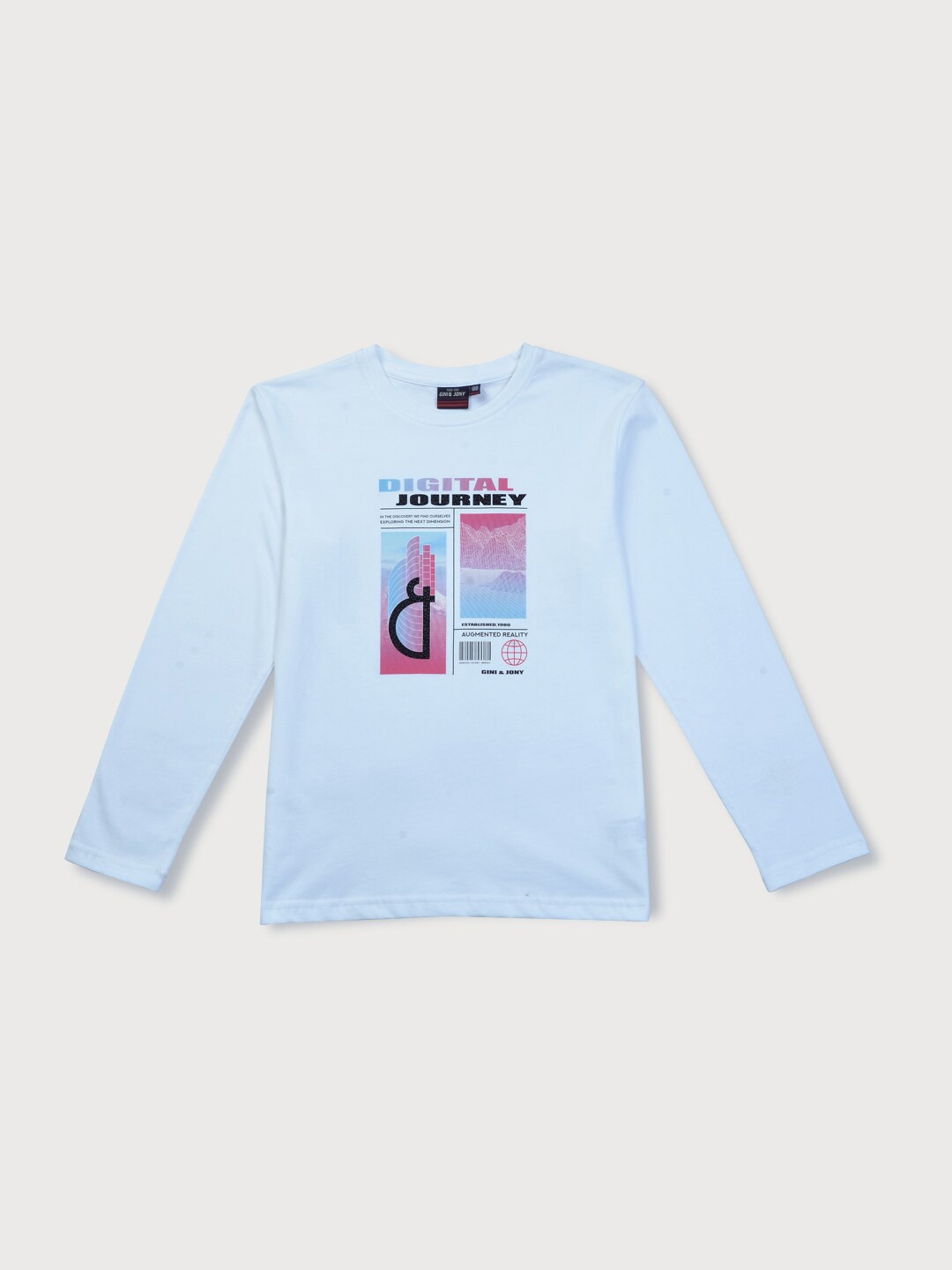 

Gini and Jony Boys Blue & Pink Graphic Printed T-shirt