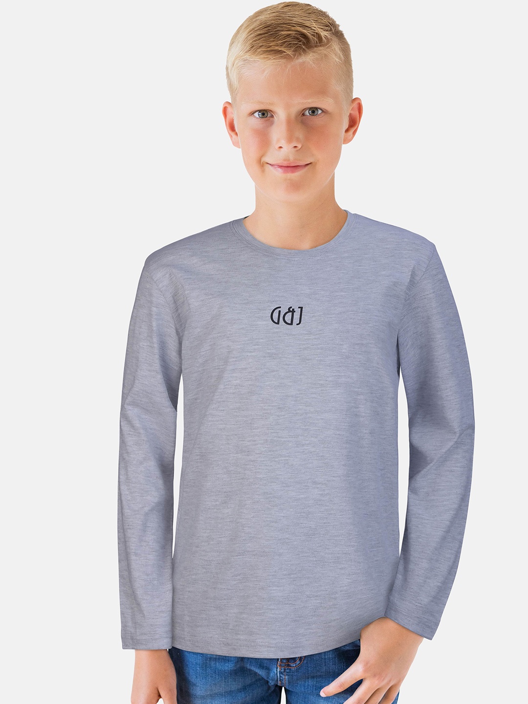 

Gini and Jony Boys Grey Solid T-shirt