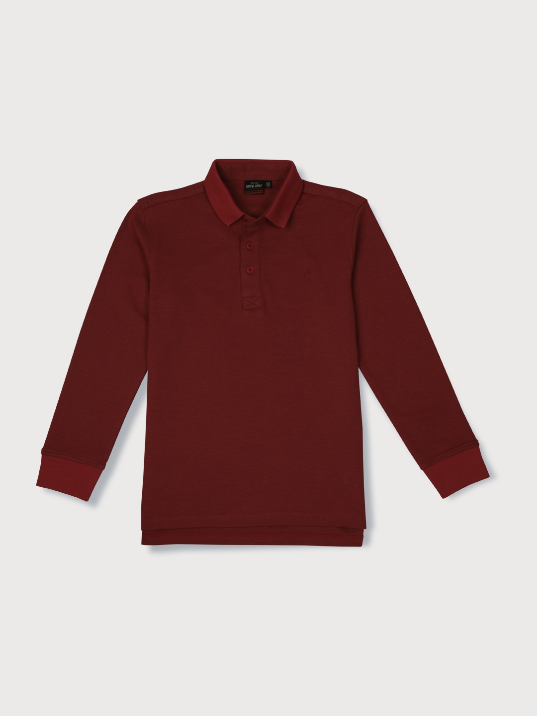 

Gini and Jony Boys Maroon Solid Polo Collar Full Sleeve T-shirt