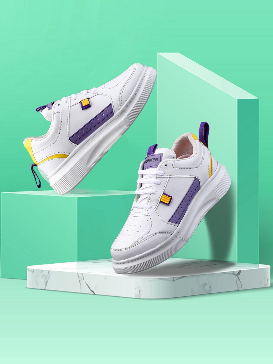 

mr wonker Women White High-Top Sneakers