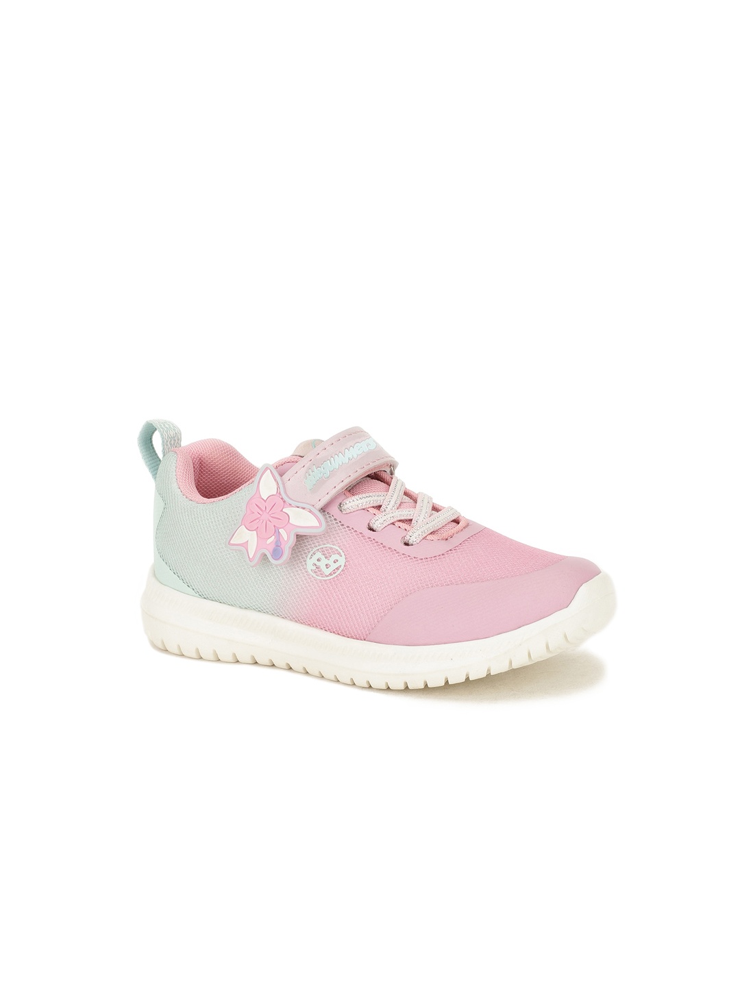 

Bubblegummers Girls Pink Woven Design Sneakers