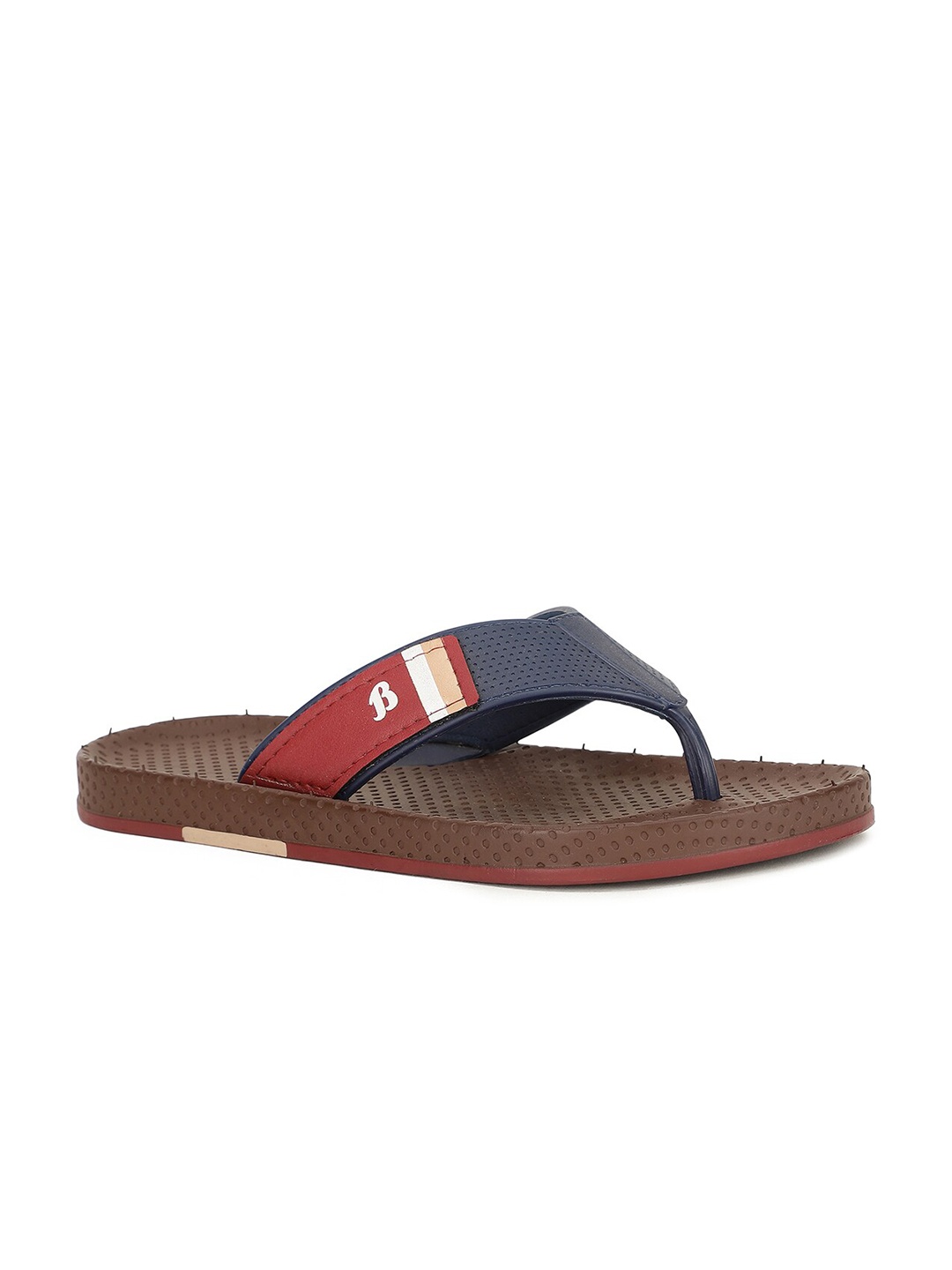 

Sandak by Bata Men Brown & Blue Printed Thong Flip-Flops