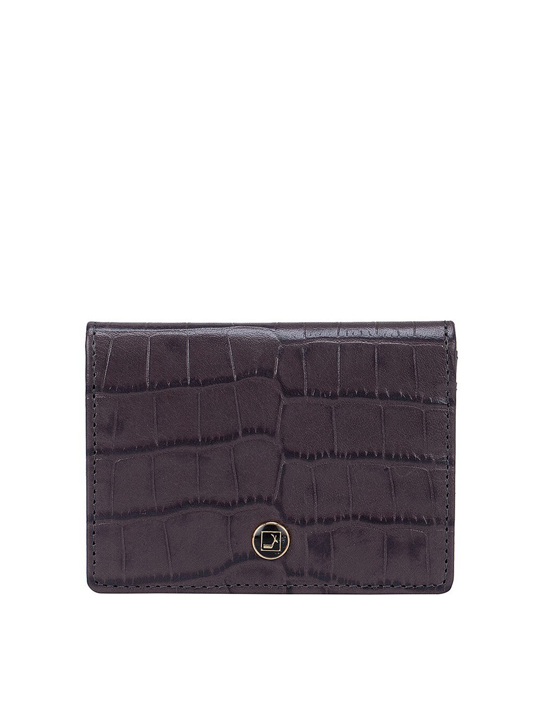 

Da Milano Men Grey Textured Leather Card Holder
