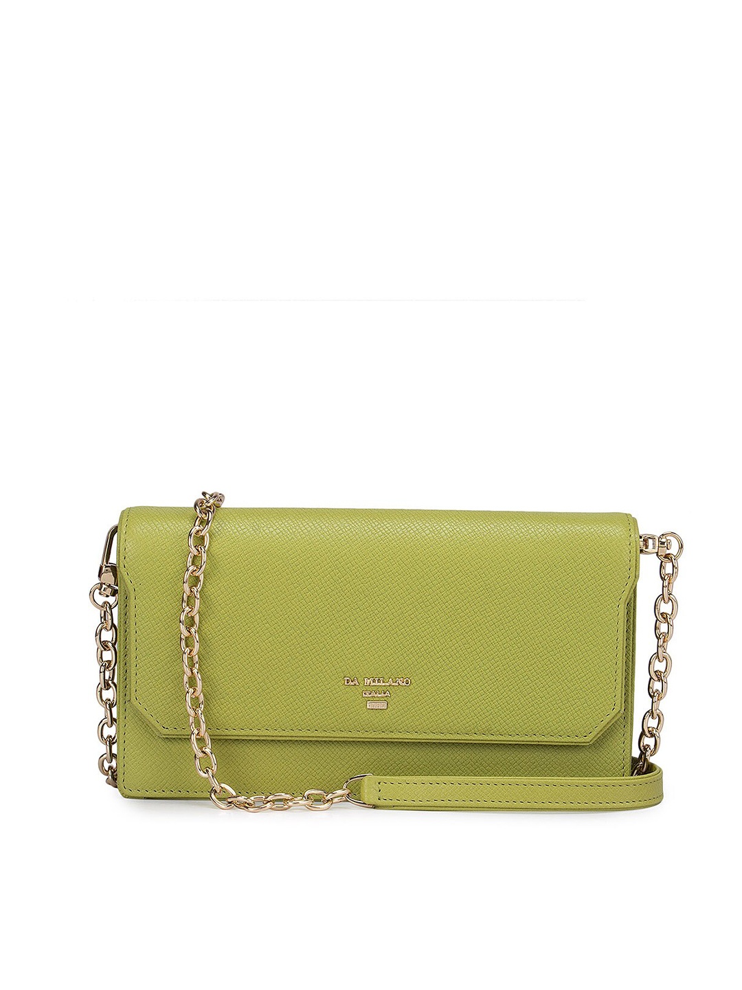 

Da Milano Women Lime Green Leather Wallet with Detachable Flap