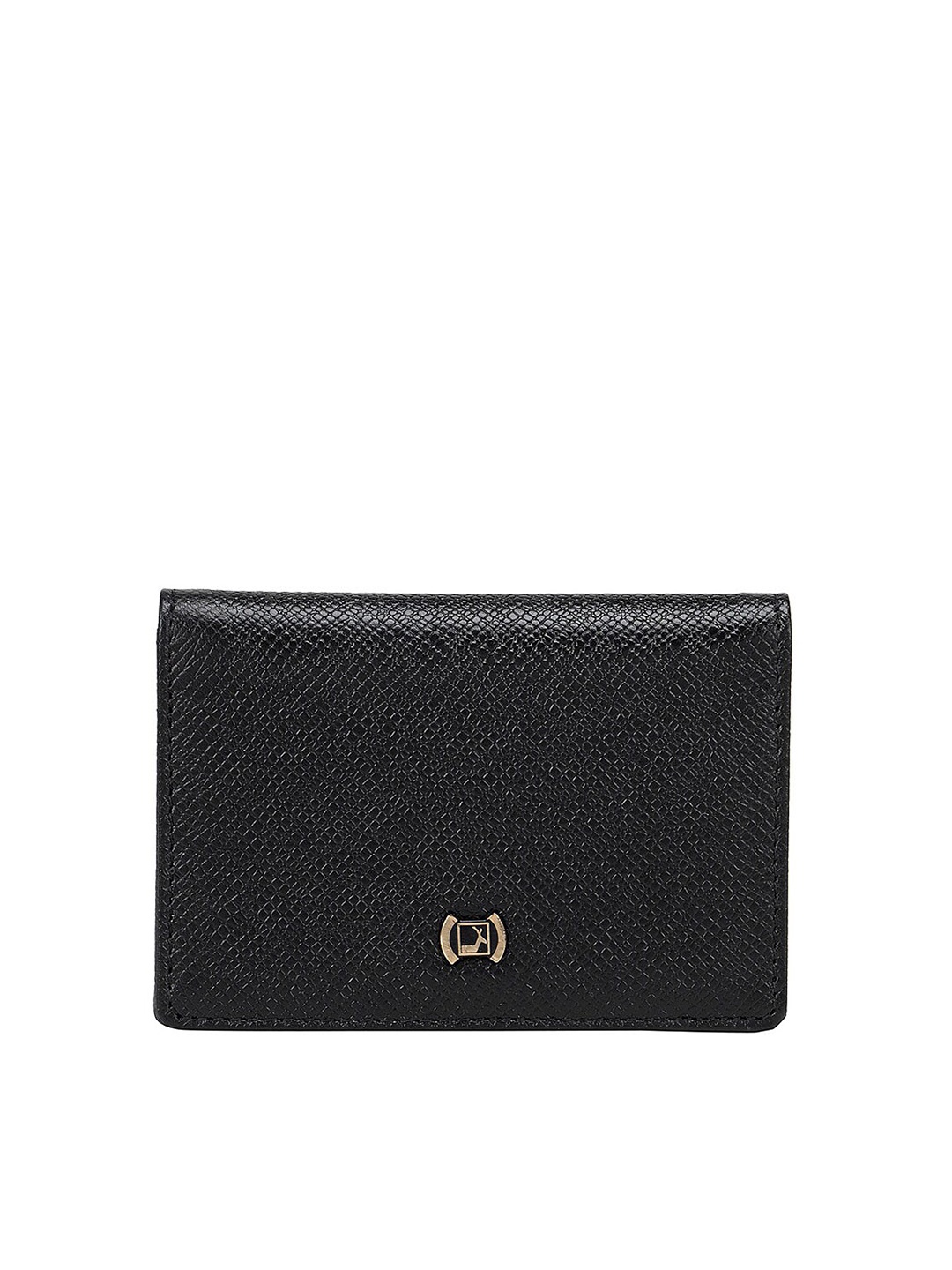 

Da Milano Men Black Textured Leather Card Holder