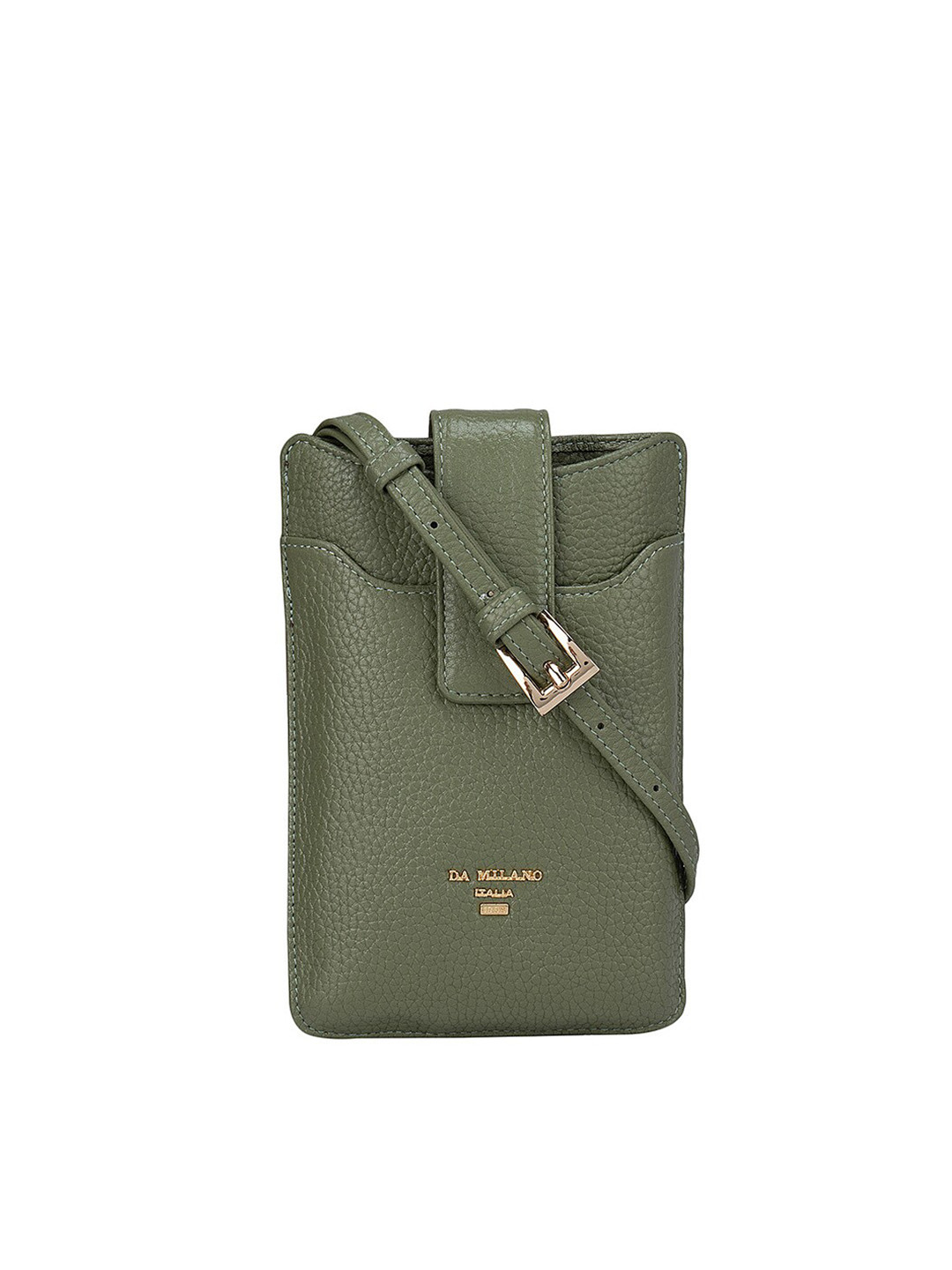 

Da Milano Women Green Textured Leather Two Fold Wallet