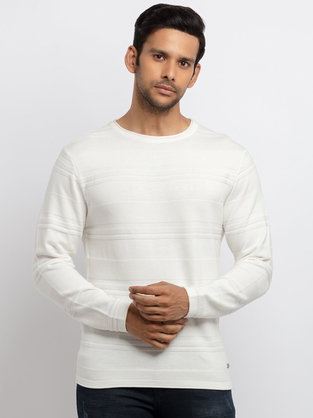 

Status Quo Men Off White Knited Pullover
