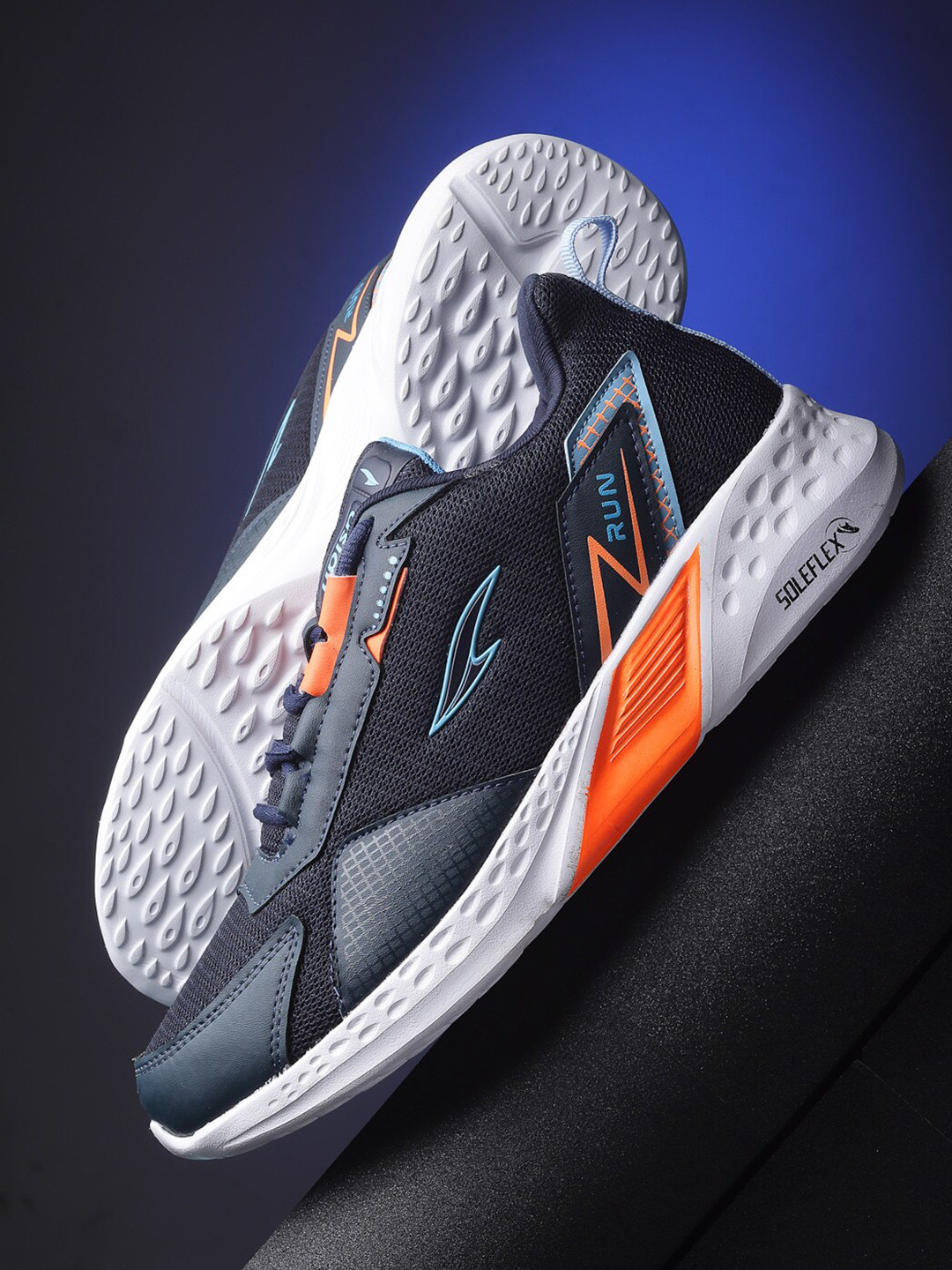 

ASIAN Men Navy Blue Mesh Running Non-Marking Sports Shoes