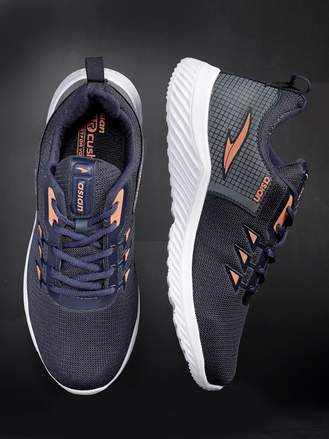 

ASIAN Men Navy Blue Mesh Running Non-Marking Shoes