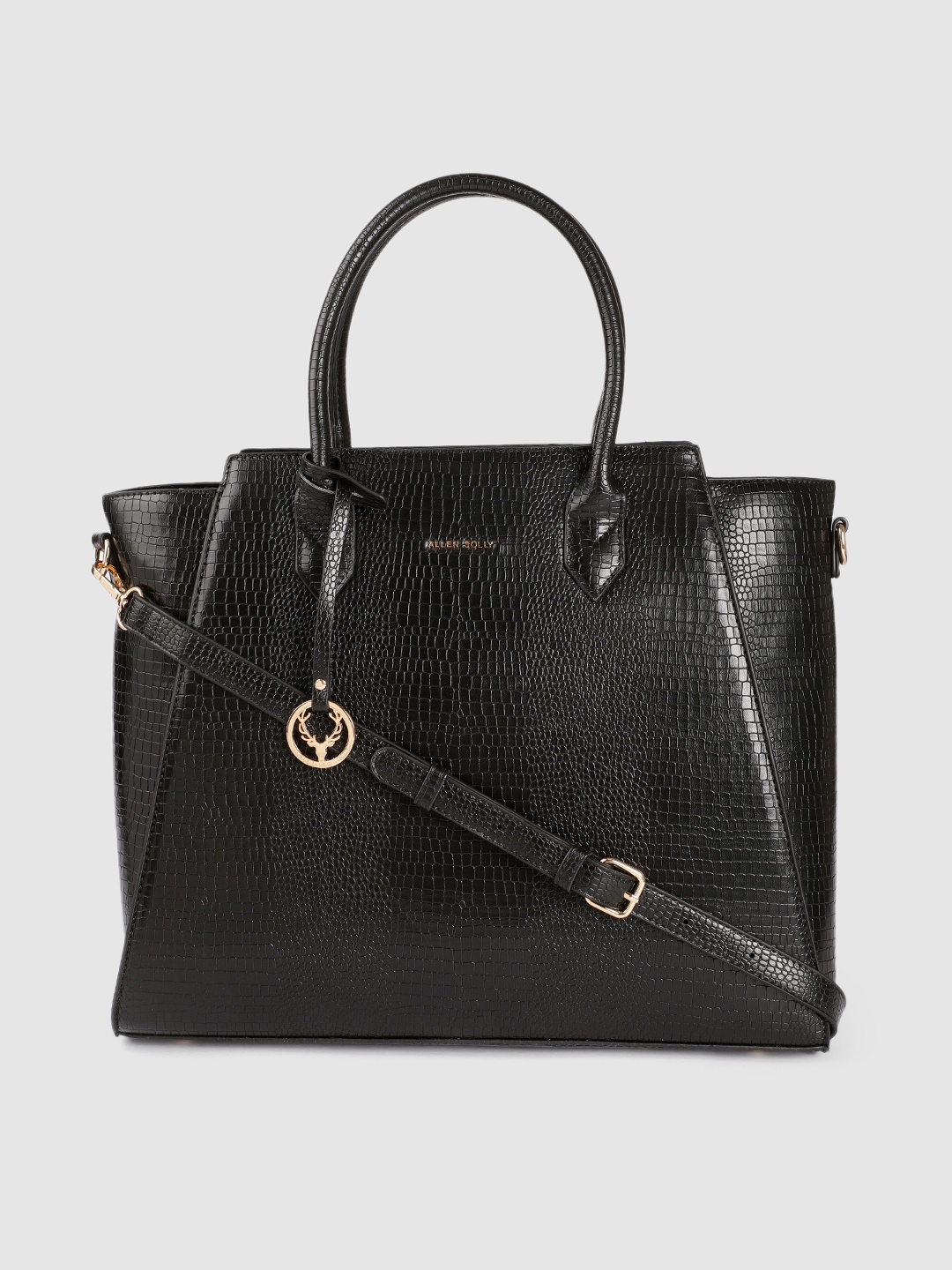 

Allen Solly Black Textured Handheld Bag