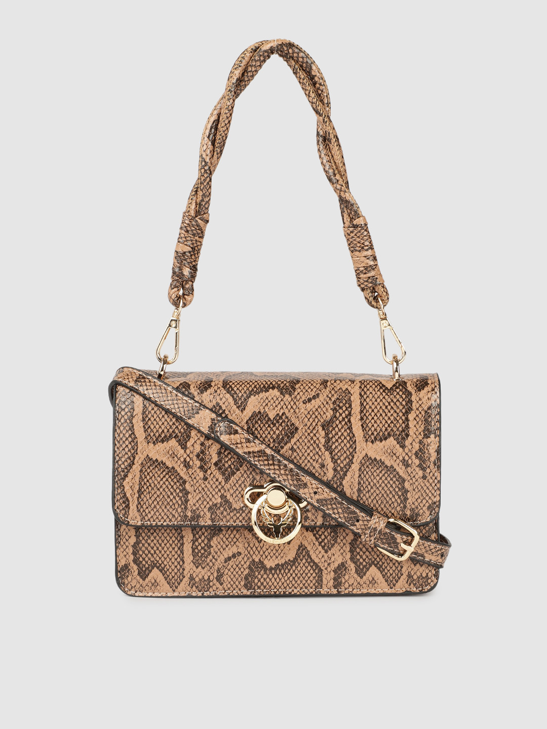 

Allen Solly Women Brown Animal Printed Structured Satchel