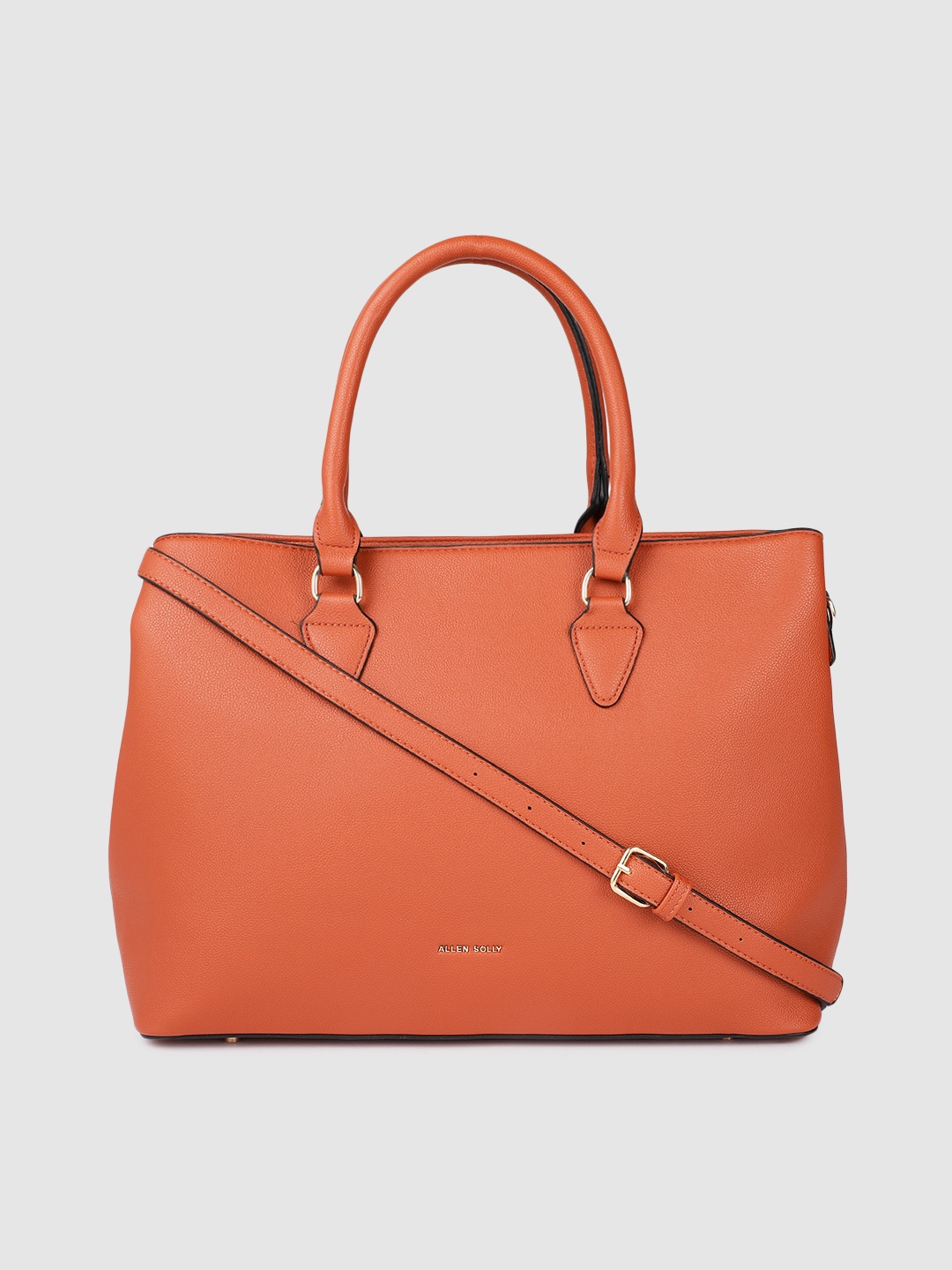 

Allen Solly Rust Brown Solid Handheld Bag