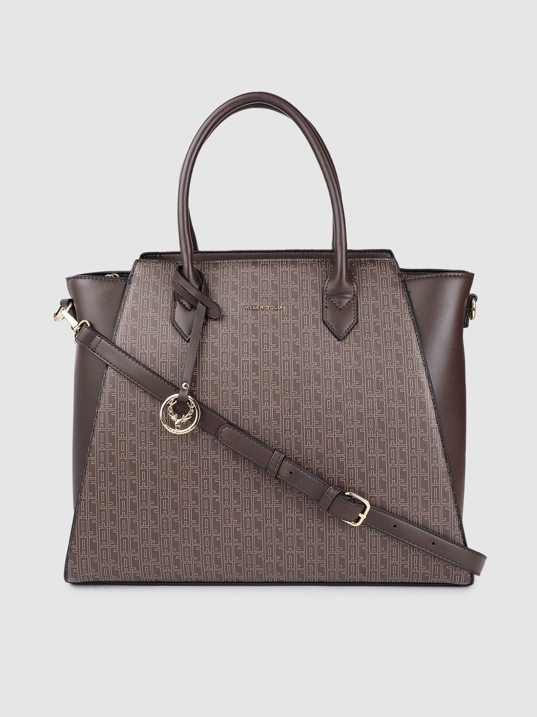 

Allen Solly Brown Brand Logo Printed Laptop Handheld Bag