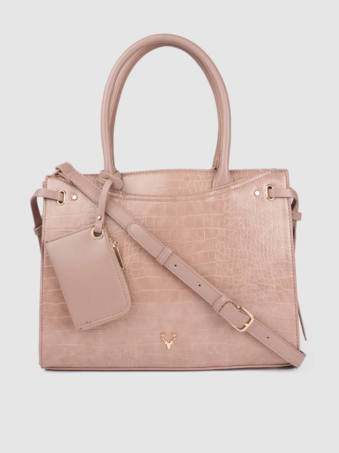 

Allen Solly Pink Textured Handheld Bag