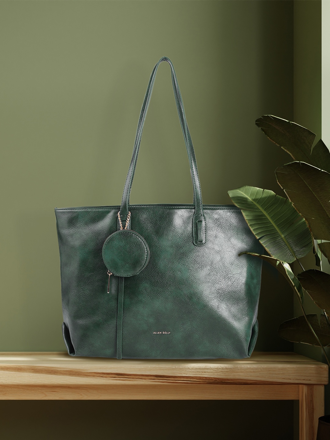 

Allen Solly Women Green Structured Shoulder Bag with Mini Pouch