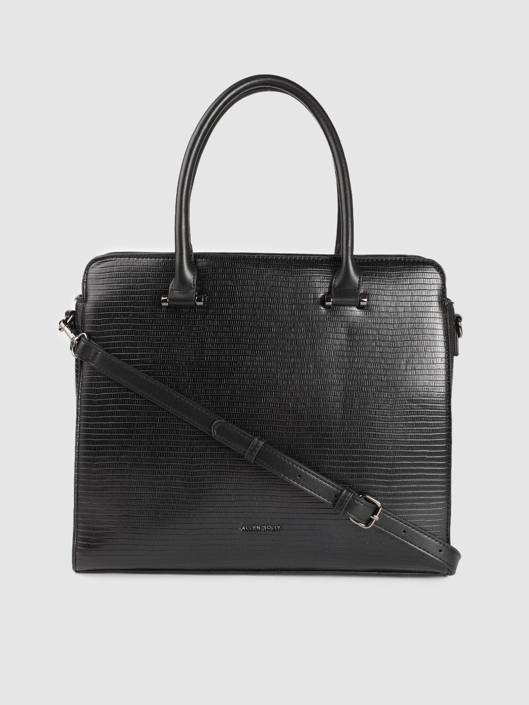

Allen Solly Black Textured Handheld Bag