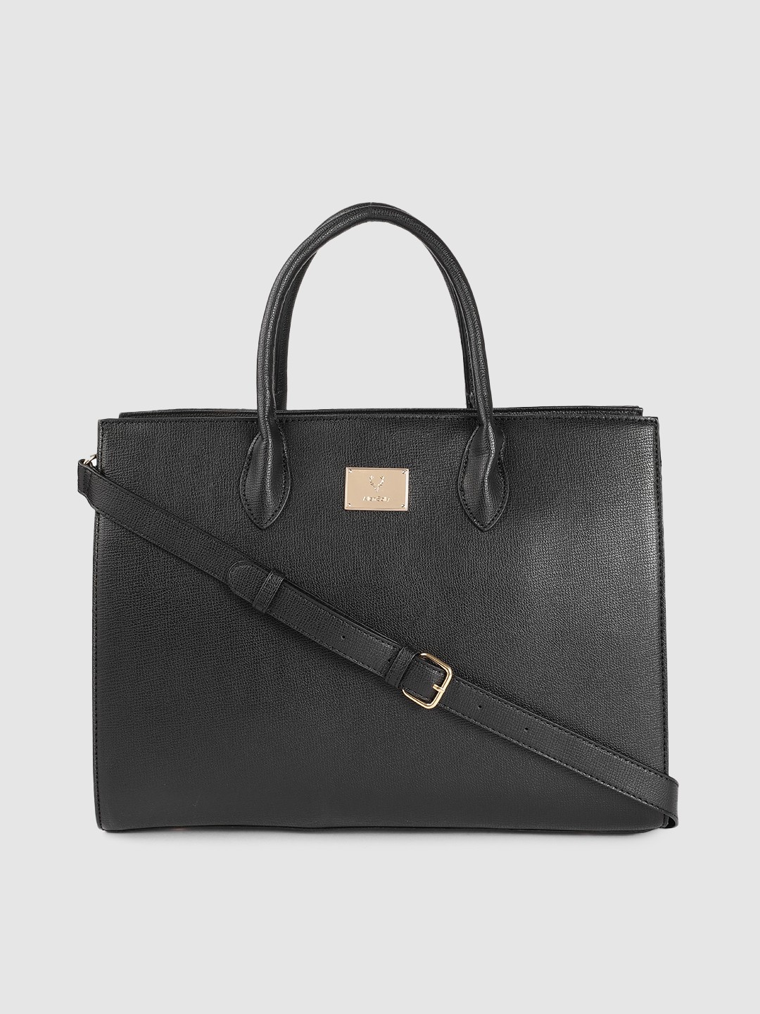 

Allen Solly Women Black Solid Structured Handheld Bag