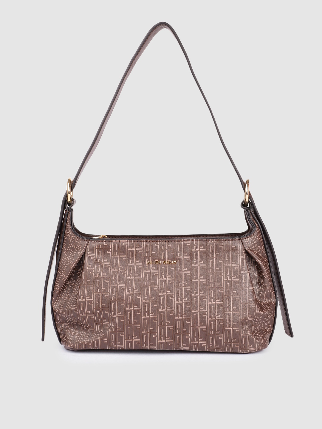 

Allen Solly Brown Brand Logo Printed Baguette Handbag