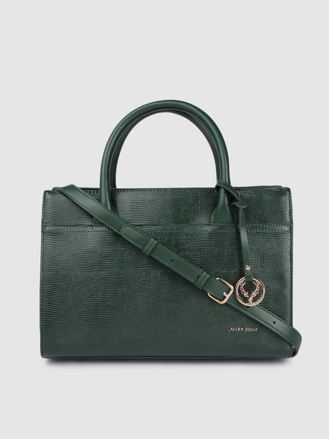 

Allen Solly Women Green Animal Textured Structured Handheld Bag