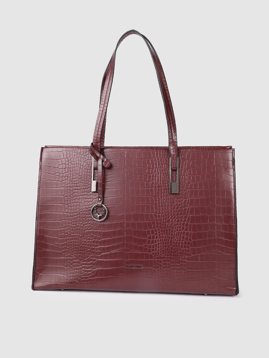 

Allen Solly Women Burgundy Textured Structured Shoulder Bag