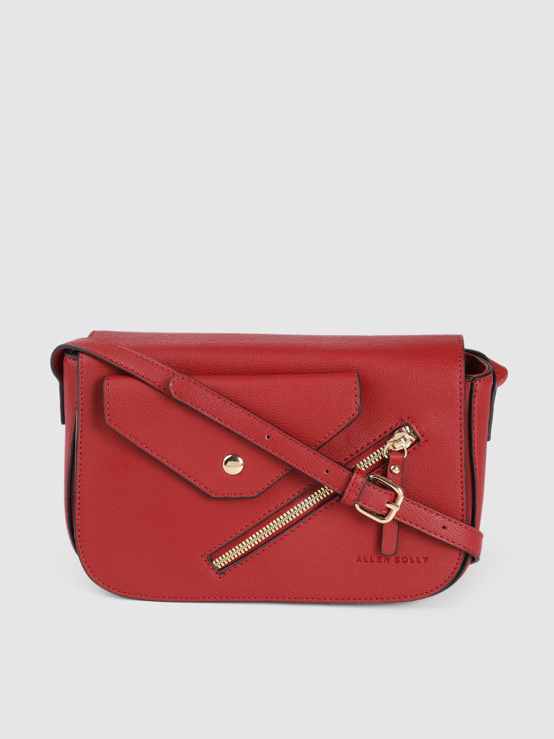 

Allen Solly Women Burgundy Solid Structured Sling Bag
