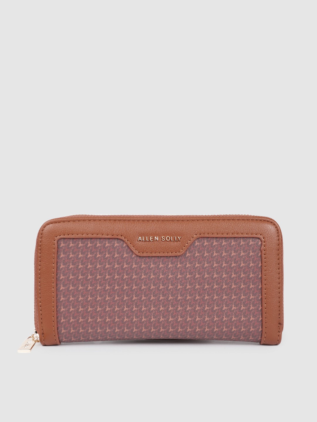 

Allen Solly Women Brown Brand Logo Printed Zip Around Wallet